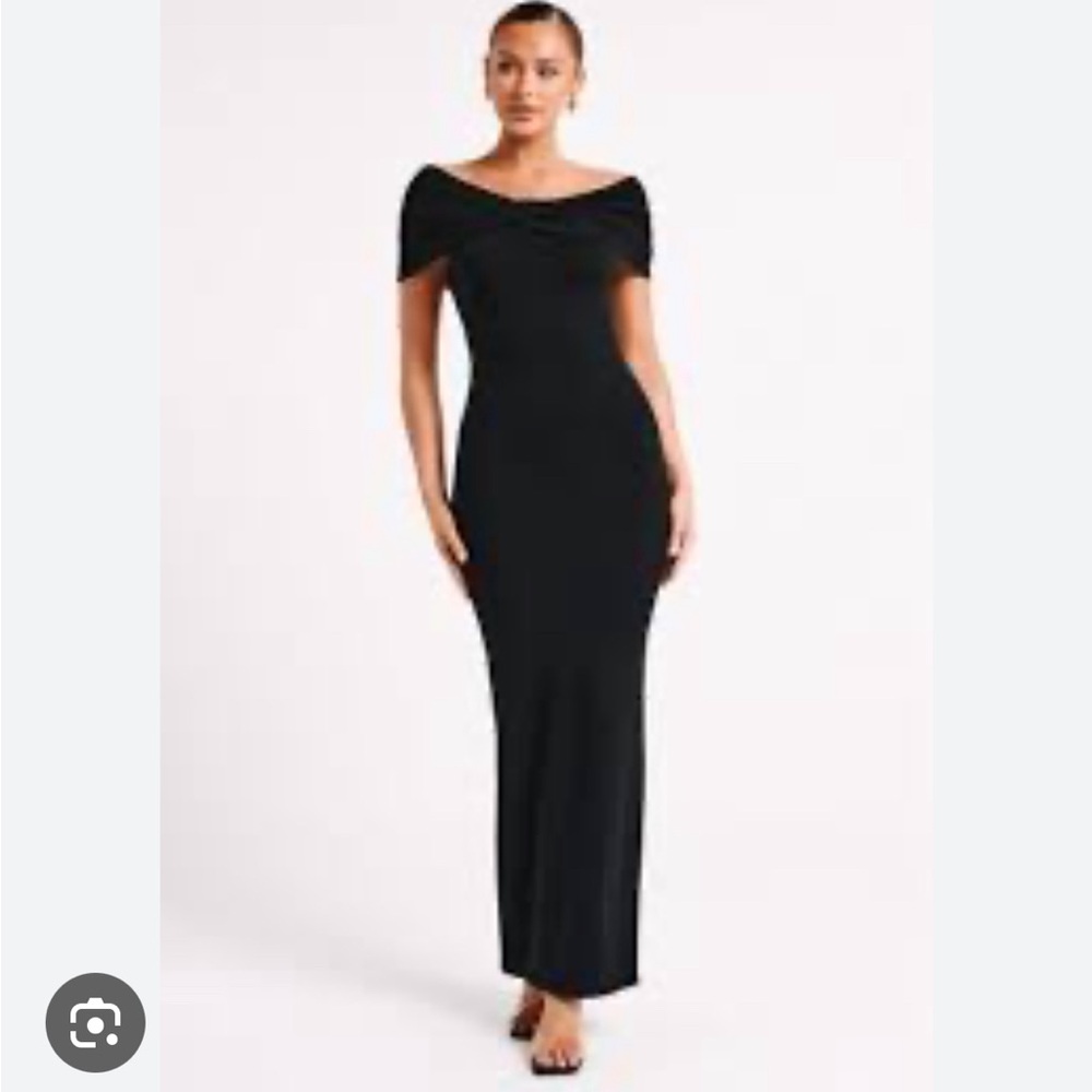 Meshki Terese Off Shoulder Knit Maxi Dress - Black